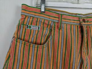 Vintage Cross Colours mens striped orange green shorts size 38 3