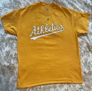 Reggie Jackson Oakland Athletics Large T - Shirt Jersey Majestic Only Worn Once