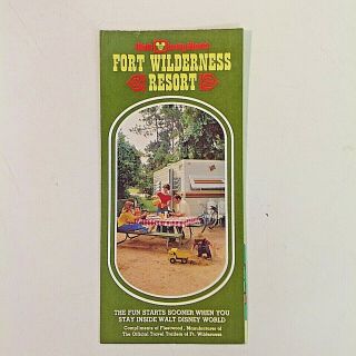 Vintage 1978 Walt Disney World Fort Wilderness Resort Color Travel Map Brochure