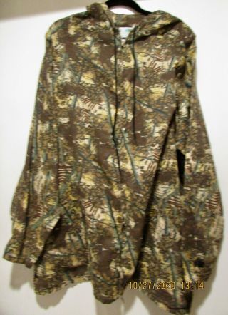Vintage Bushlan South Texas Camouflage Lite Weight Mesh Jacket W/ Hood Oversize