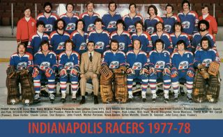 Wha Indianapolis Racers - 1977 - 78 Team Photo,  8x10 Color Photo