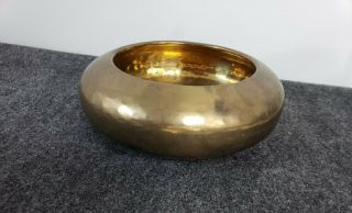 Vintage Hammered Solid Brass Footed Bowl - 7 " Wide Made In India