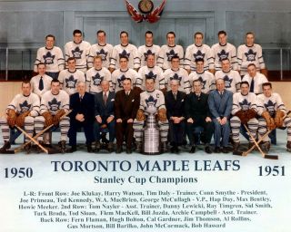 Toronto Maple Leafs 1950 - 51 Champions 8x10 Color Team Photo