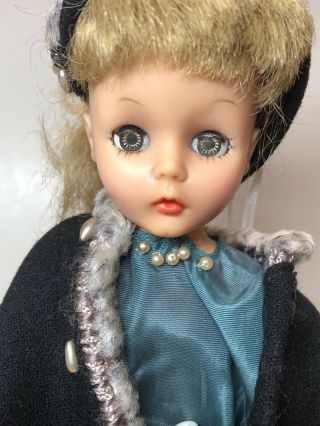 10” Vintage Eegee Vinyl Doll Has Twist Turn Waist Adorable Blonde W/ Coat Sx 3