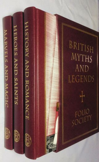 Barber: British Myths & Legends : Folio Society,  2006,  3 Vols,  Fine /fine Slipcase