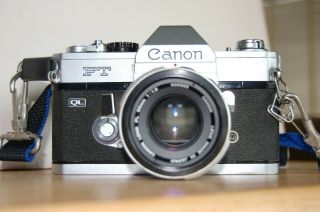 Vintage Canon Ft Ql 35mm Slr Film Camera With Fl 50mm Lens