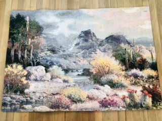 Vintage Stunning Large Landscape Fabric Tapestry Wall Hanging