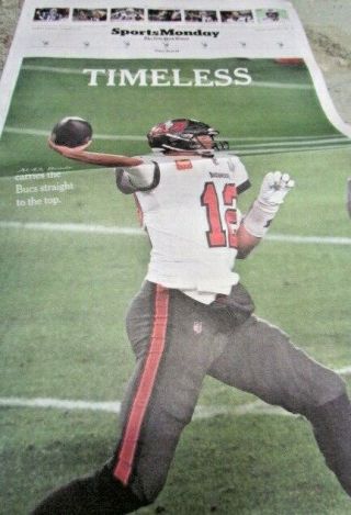 Tom Brady Mvp Buccaneers Bowl Lv Champs 2/8/21 Ny Times Sports Section