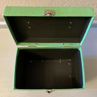 VINTAGE 60 ' s/70 ' s GREEN 7 - INCH 45 RPM PLATTER - PAK VINYL RECORD CARRY CASE TOTE 2 3