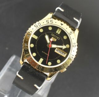 Vintage Seiko 5 Automatic Gp Cal.  6309 Day - Date 17 Jewels Diver 