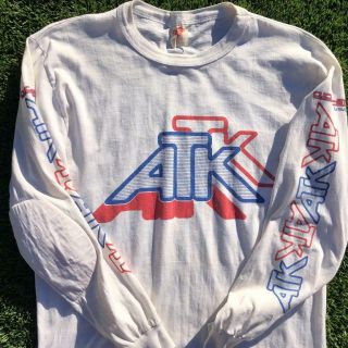 Usa Made Vtg 80s/90s Cycle Am Atk Racing Motocross L/s Pad Jersey T Shirt L
