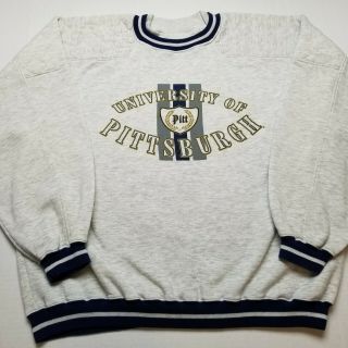 Vtg University Of Pittsburgh Sweatshirt Mens Xl Heavy Crewneck Pitt Pa 90s J96