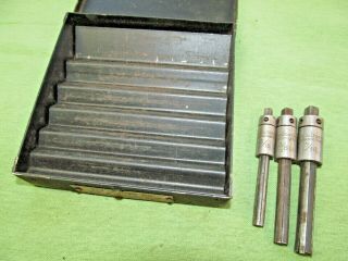 Vintage Partial Walton Tap Extractor Set In Metal Box - 3 Sizes - Usa