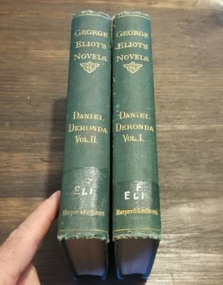(1876) " Daniel Deronda " George Eliot Complete In 2 Volumes Set Harper & Brothers