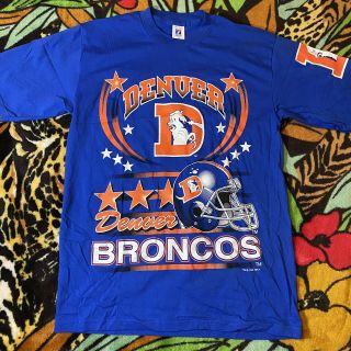Vintage 90s Denver Broncos Graphic T Shirt Logo 7 Size Large