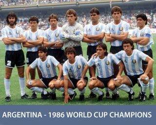 Argentina 1986 World Cups Champions - 8x10 Color Team Photo