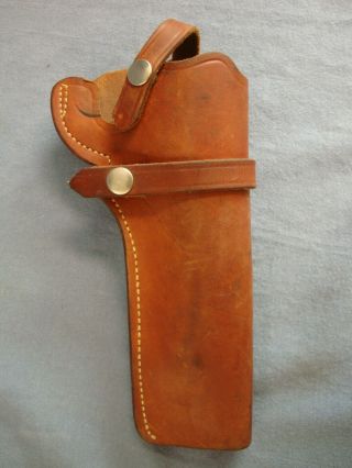Vintage Smith & Wesson Tan Leather Holster Model 21 06,  Nickel Snaps,  Right Hand
