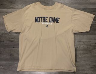 Adidas Notre Dame Fighting Irish Football Gold T - Shirt Mens Xxl 2xl