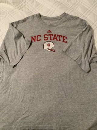 Adidas North Carolina Nc State Wolfpack Grey T - Shirt Sz Men 