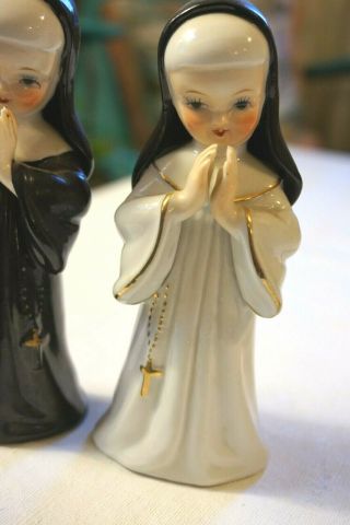 Vintage Nun Figurines Lipper & Mann Bond Ware L&M Japan 3