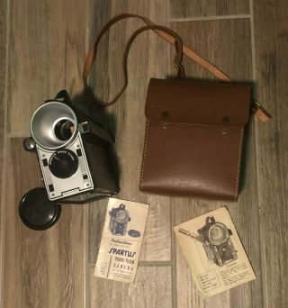 Vintage Spartus Press Flash Camera With Case - Bakelite - 120 Film
