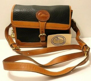 Dooney & Bourke Vintage Leather Crossbody Shoulder Purse Bag Tag Charm