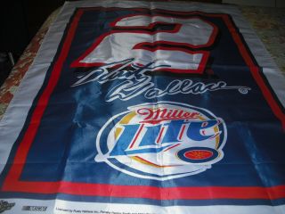 Rusty Wallace Winners Circle Flag/banner,  Miller Lite,  30 " By 41 "