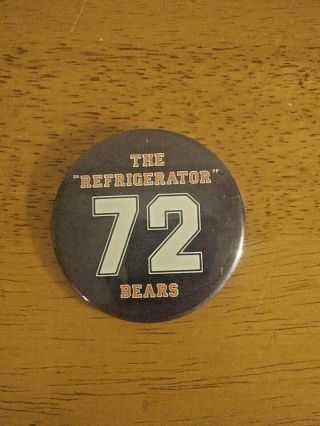William " The Fridge " Perry 72 Chicago Bears Button
