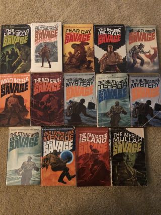 14 Doc Savage Paperbacks By Kenneth Robeson From The 1960 