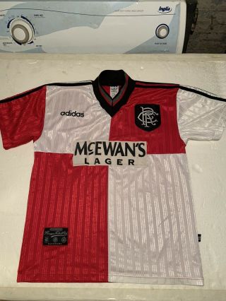 Adidas 1995 - 96 Rangers Away Retro Vintage Soccer Jersey Size M Medium