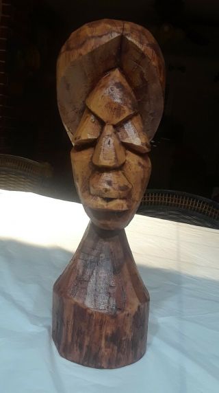 Large Vintage 13 1/2 " Statue Exotic Figure Wood African Sculpture Home Decor
