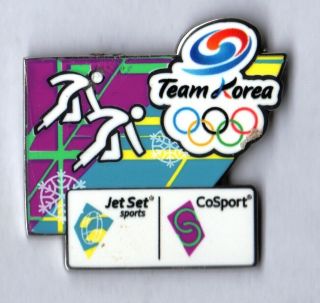 Pyeongchang 2018.  Olympic Games.  Sponsor Pin.  Jetset,  Cosport.  Team Korea