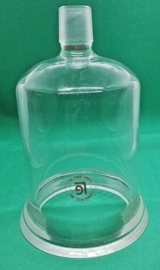 Vintage Lg Labglass Inc.  Chemistry Lab Glass Vacuum Cloche Bell Jar Ground Glass