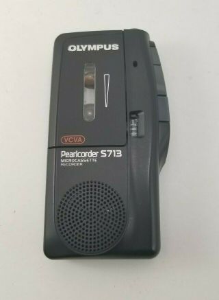 Olympus Black Pearlcorder S713 Micro Cassette Vtg Voice Recorder Handheld