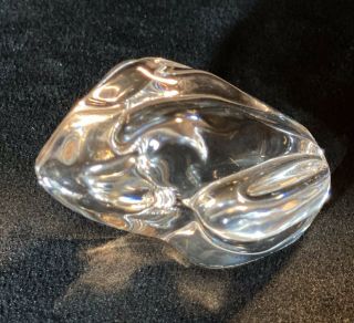 Vintage Daum France Crystal Glass Frog Toad Figurine Paperweight