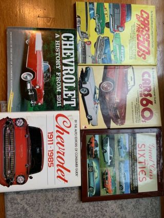 5 Chevrolet Hard Cover Books From The 50 
