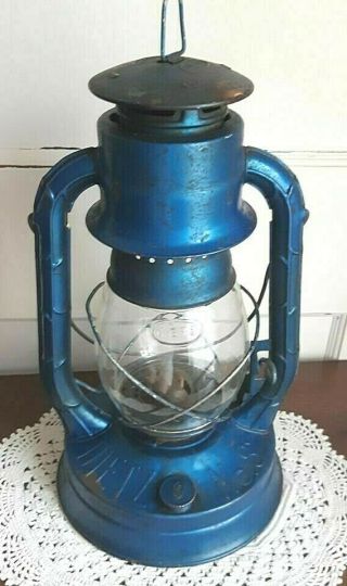 Vintage Blue - Dietz Little Wizard Kerosene Lantern.  No.  8