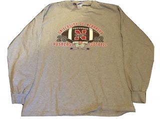 2002 Nebraska Huskers Rose Bowl National Championship Game Long Sleeve T Shirt L