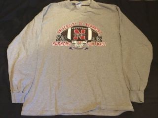 2002 Nebraska Huskers Rose Bowl National Championship Game Long Sleeve T Shirt L 2