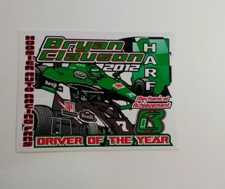 2012 Harf Hoosier Auto Race Fans Driver Of The Year Bryan Clauson Decal