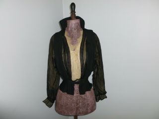 Antique Victorian Blouse Silk Chiffon Lace Vintage Edwardian - Unfinished