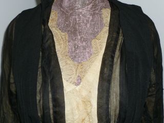 Antique Victorian Blouse Silk Chiffon Lace Vintage Edwardian - unfinished 3