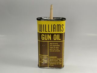 Rare Old Vintage Williams Gun Oil Tin Can Plastic Stem No Cap Handy Oiler Empty