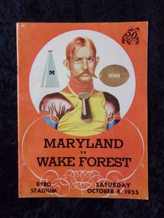 Vintage October 8,  1955 Maryland Vs Wake Forest College Football Program 784