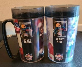 2 Nfl Game Day Vintage Football San Francisco 49ers Steve Young Jerry Rice Mugs