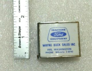 Vintage Barlow Ford Tractor Advertising Tape Measure Washington State 5 Digit Ph 3