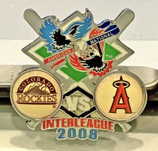 Aminco Colorado Rockies Vs Los Angeles Angels 2008 Interleague Mlb Baseball Pin
