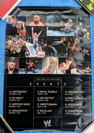 Wwe 2002 - 2003 Pay Per View Events Promo Poster Pro Wrestling 27 " X 39 "