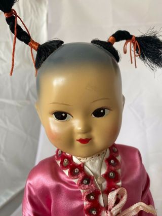 Vintage Asian/chinese Compositon Girl Doll/ Made In Republic Of China