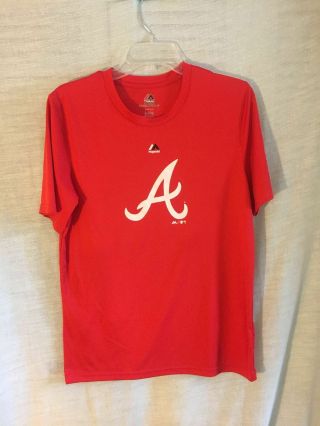 Majestic Atlanta Braves Red Cool Base Youth Xl Shirt Mlb